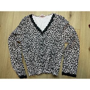 Victoria’s Secret Leopard Print Lace Sleep Top XL Animal Print Sexy Loungewear